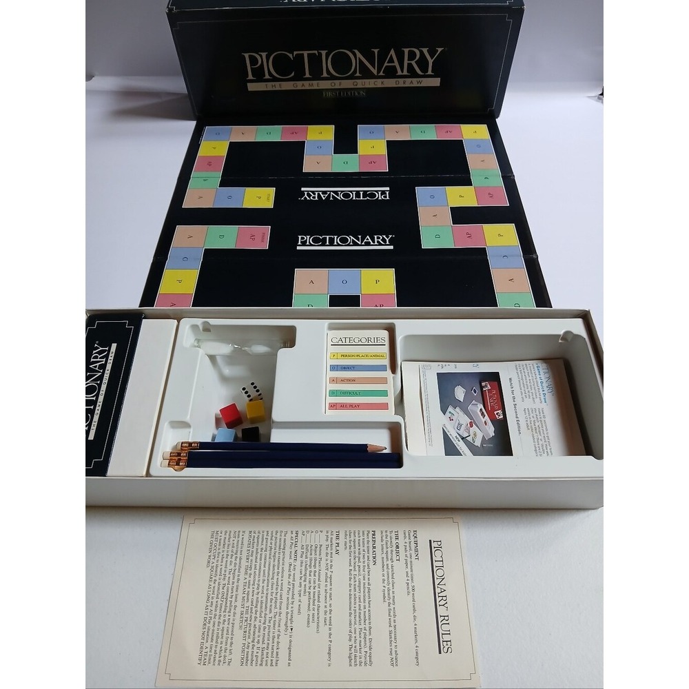 Vintage Pictionary First Edition Board Game 1985 Quick Draw Party Game Complete
